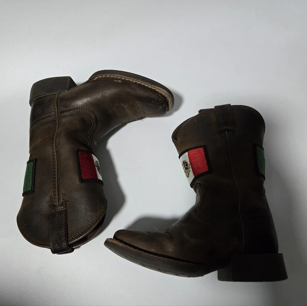 Ariat Orgullo Mexicano II Boots Size 9 Leather Upper Mexican Flag Heritage Pride